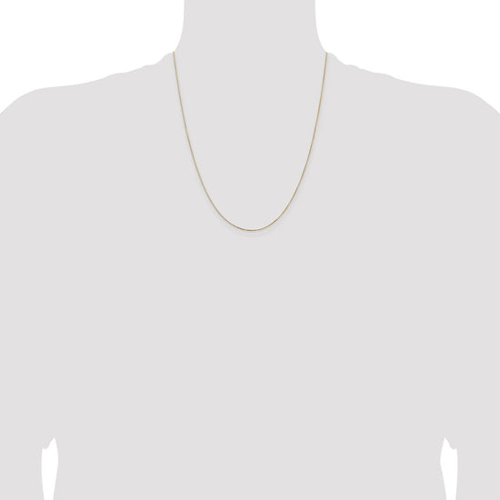 14K 22 inch .5mm Box with Lobster Clasp Chain