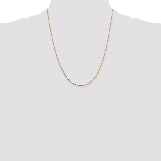 14K 22 inch .7mm Box with Spring Ring Clasp Chain