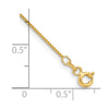 14K 10 inch .7mm Box with Spring Ring Clasp Anklet