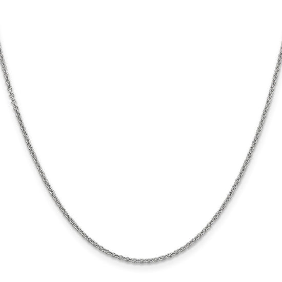 14K White Gold 20 inch 1.6mm Round Open Link Cable with Lobster Clasp Chain