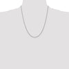 14K White Gold 22 inch 1.6mm Round Open Link Cable with Lobster Clasp Chain