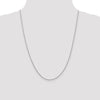 14K White Gold 24 inch 1.6mm Round Open Link Cable with Lobster Clasp Chain