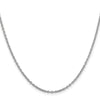 14K White Gold 30 inch 2mm Round Open Link Cable with Lobster Clasp Chain
