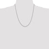 14K White Gold 22 inch 2mm Round Open Link Cable with Lobster Clasp Chain