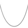 14K White Gold 22 inch 2.4mm Round Open Link Cable with Lobster Clasp Chain