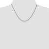 14K White Gold 18 inch 2.4mm Round Open Link Cable with Lobster Clasp Chain