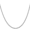 14K White Gold 16 inch 3.2mm Round Open Link Cable with Lobster Clasp Chain
