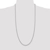 14K White Gold 30 inch 3.2mm Round Open Link Cable with Lobster Clasp Chain