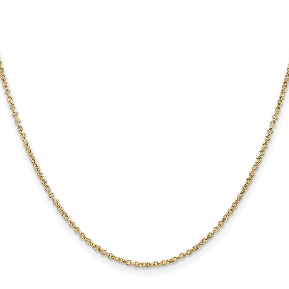14K 30 inch 1.4mm Round Open Wide Link Cable with Lobster Clasp Chain