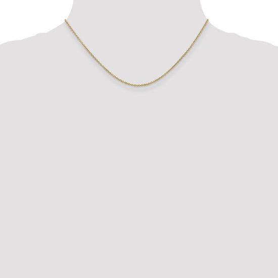 14K 16 inch 1.4mm Round Open Wide Link Cable with Lobster Clasp Chain