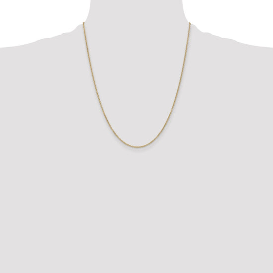 14K 22 inch 1.4mm Round Open Wide Link Cable with Lobster Clasp Chain