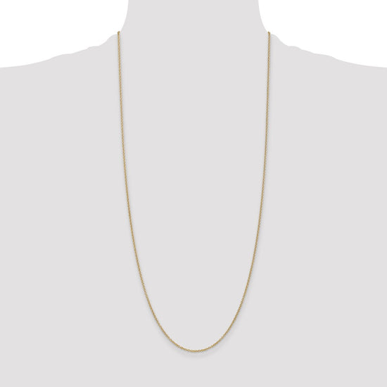 14K 30 inch 1.4mm Round Open Wide Link Cable with Lobster Clasp Chain