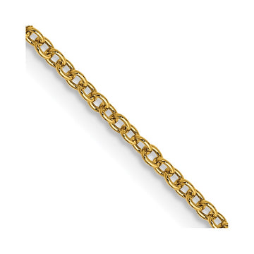 14K 22 inch 1.4mm Round Open Wide Link Cable with Lobster Clasp Chain