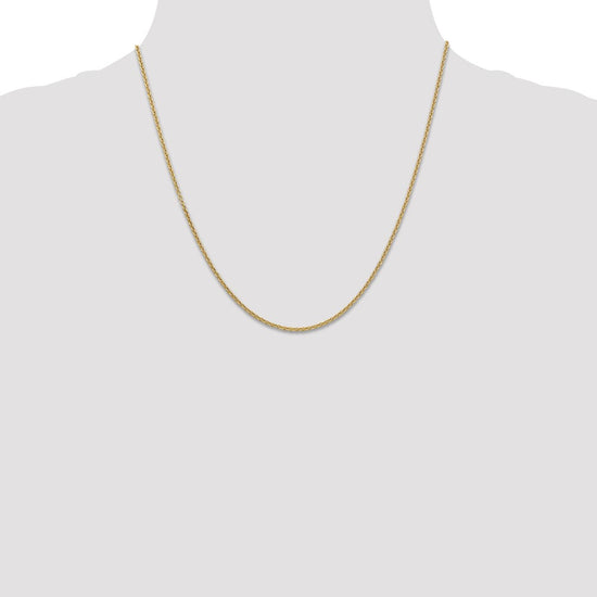 14K 20 inch 1.6mm Round Open Link Cable with Lobster Clasp Chain