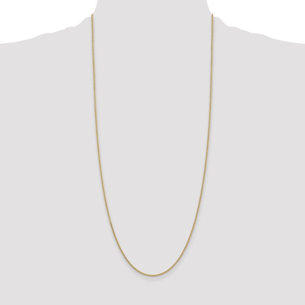 14K 30 inch 1.6mm Round Open Link Cable with Lobster Clasp Chain