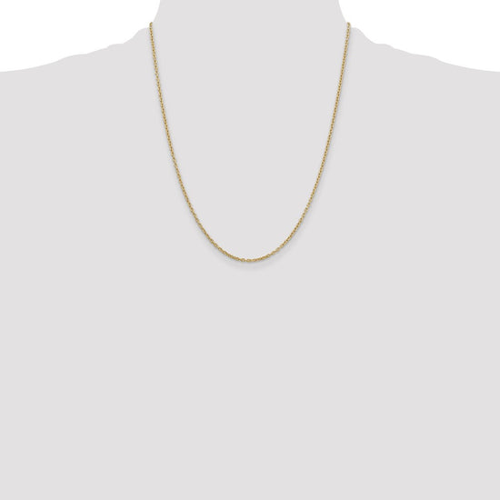 14K 22 inch 2mm Round Open Link Cable with Lobster Clasp Chain