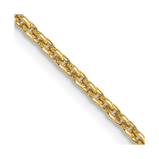 14K 22 inch 2mm Round Open Link Cable with Lobster Clasp Chain