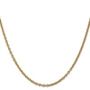 14K 22 inch 2.4mm Round Open Link Cable with Lobster Clasp Chain