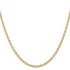 14K 24 inch 3.2mm Round Open Link Cable with Lobster Clasp Chain