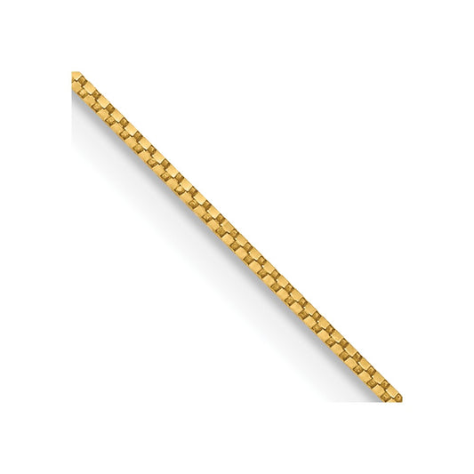 14K 30 inch .7mm Box with Spring Ring Clasp Chain