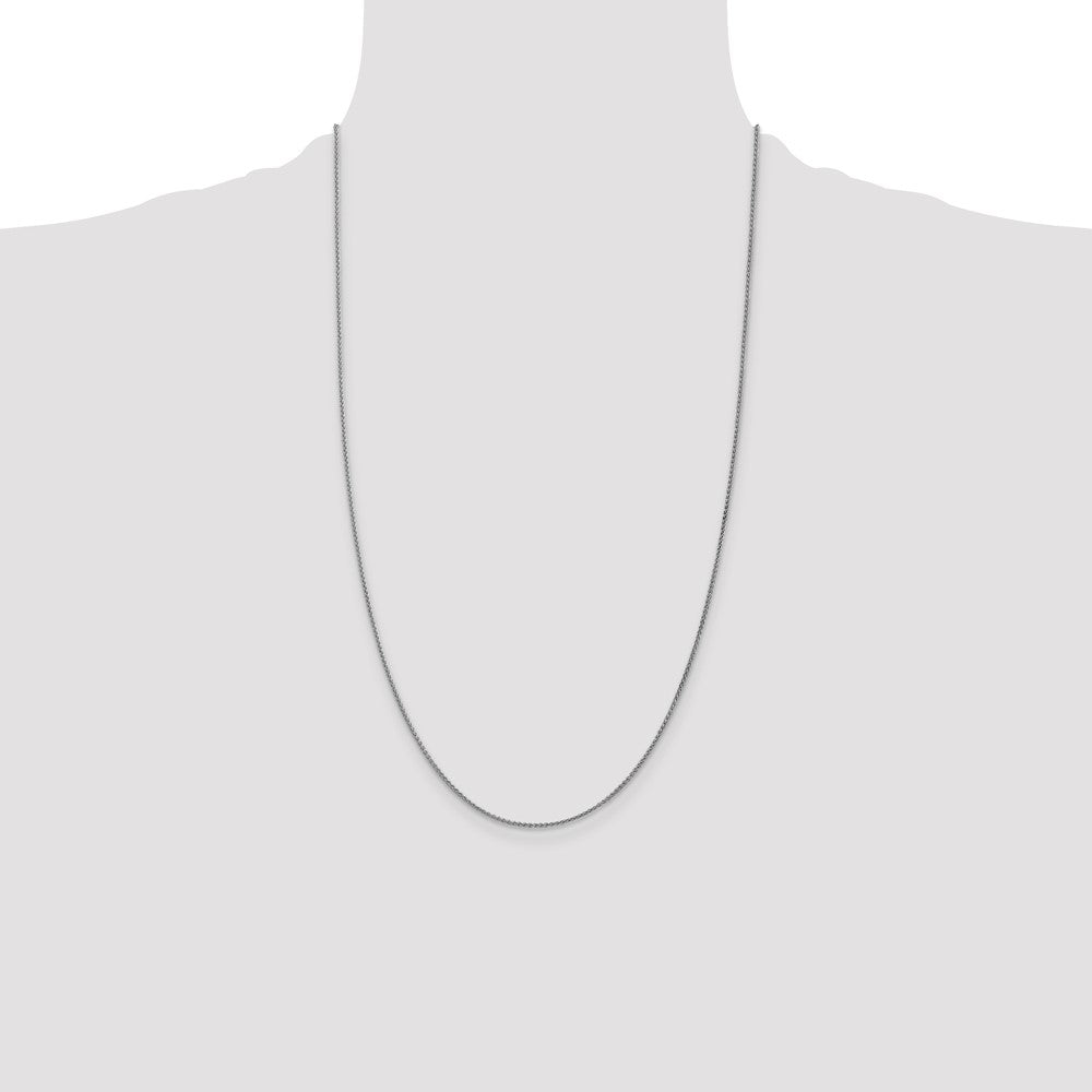 14K White Gold 26 inch 1.25mm Spiga with Lobster Clasp Chain