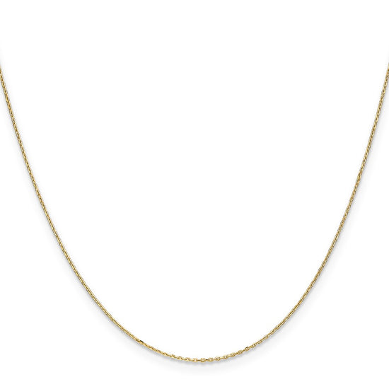 14K 20 inch .8mm Diamond-cut Cable with Spring Ring Clasp Chain