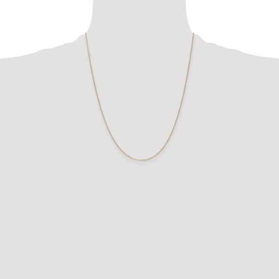 14K 22 inch .8mm Diamond-cut Cable with Spring Ring Clasp Chain