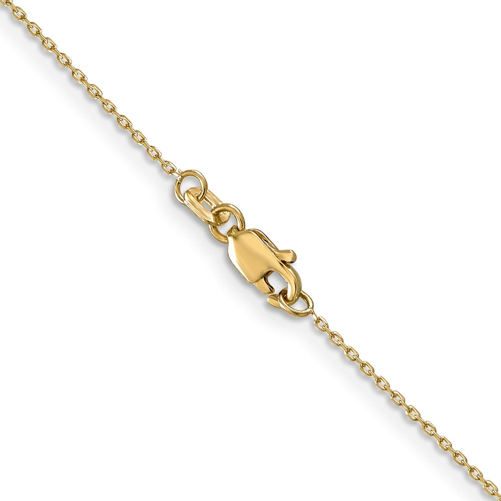 14K 22 inch .8mm Diamond-cut Cable with Lobster Clasp Chain