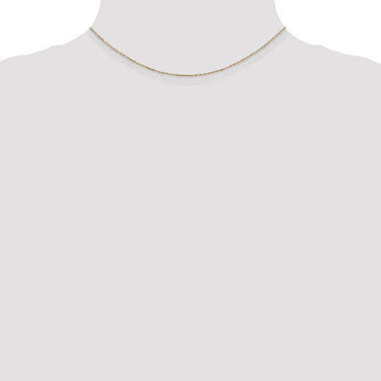 14K 14 inch .8mm Diamond-cut Cable with Lobster Clasp Chain