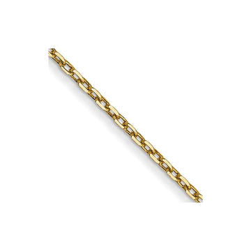 14K 22 inch .8mm Diamond-cut Cable with Spring Ring Clasp Chain