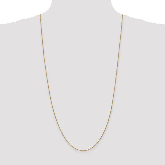 14K 30 inch 1mm Round Open Link Cable with Lobster Clasp Chain