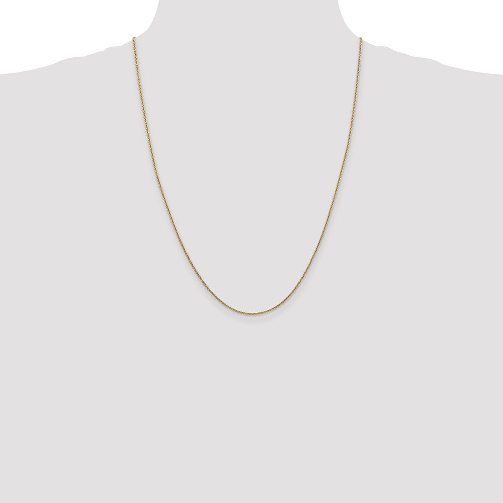 14K 24 inch 1.4mm Round Open Link Cable with Lobster Clasp Chain