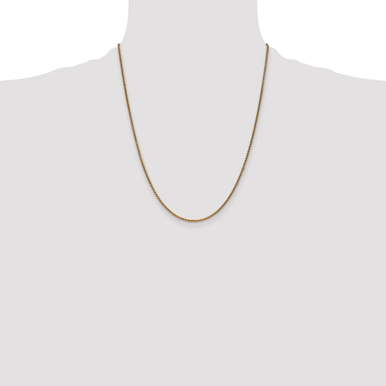 14K 22 inch 1.7mm Diamond-cut Spiga with Lobster Clasp Chain