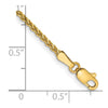 14K 7 inch 1.7mm Diamond-cut Spiga with Lobster Clasp Bracelet