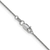 14K White Gold 14 inch 1mm Round Open Link Cable with Lobster Clasp Chain