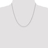 14K White Gold 20 inch 1mm Round Open Link Cable with Lobster Clasp Chain