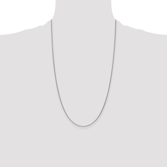 14K White Gold 26 inch 1mm Round Open Link Cable with Lobster Clasp Chain