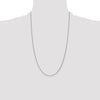 14K White Gold 26 inch 1mm Round Open Link Cable with Lobster Clasp Chain