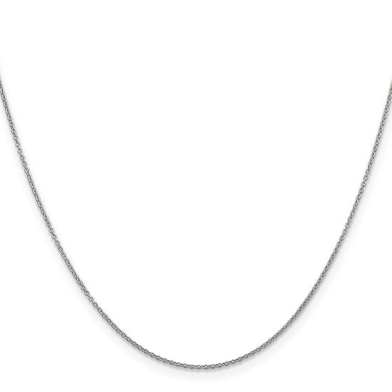 14K White Gold 24 inch .9mm Cable with Spring Ring Clasp Chain