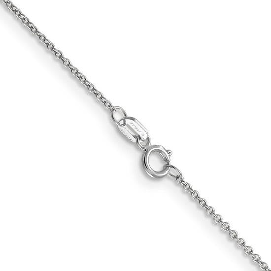 14K White Gold 24 inch .9mm Cable with Spring Ring Clasp Chain