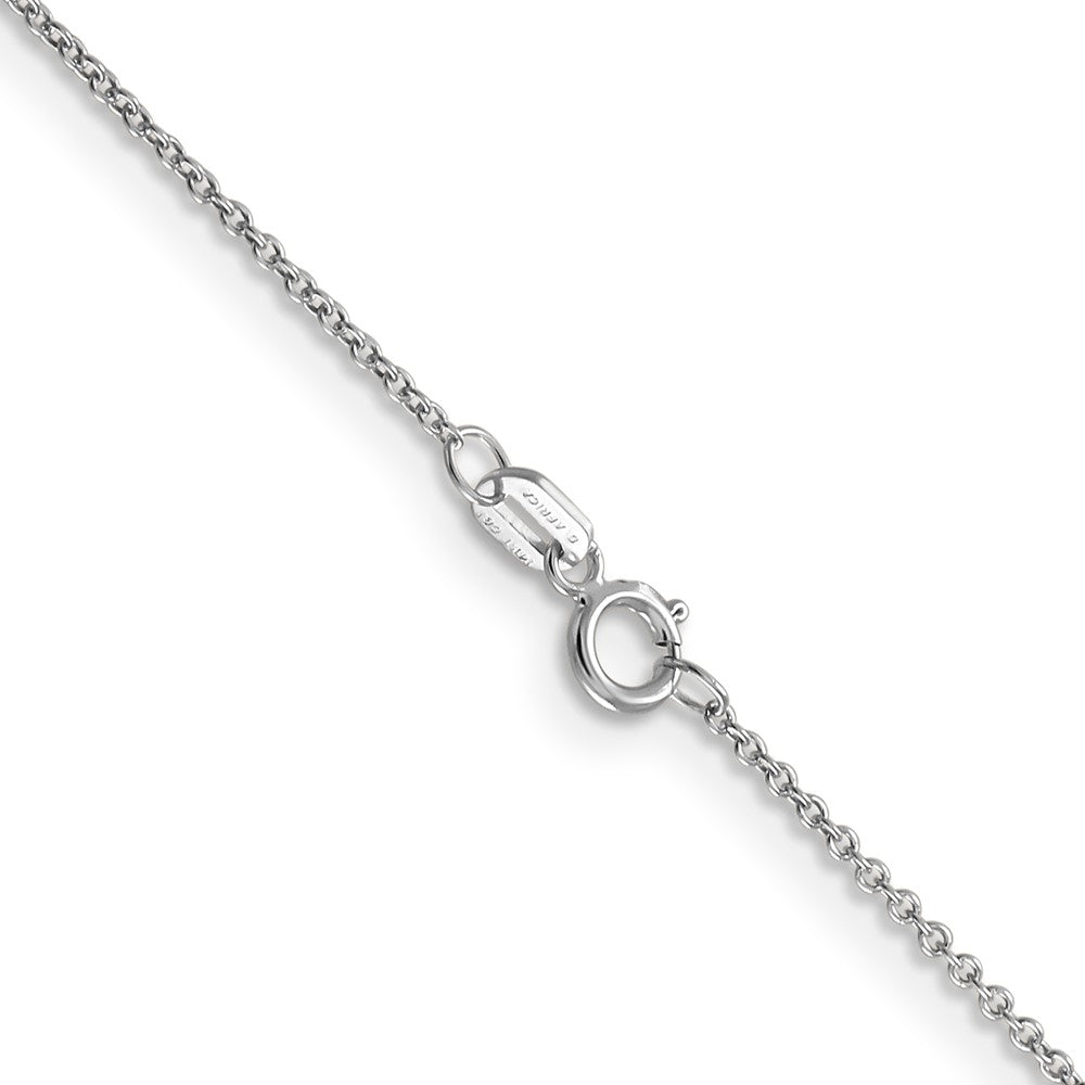14K White Gold 24 inch .9mm Cable with Spring Ring Clasp Chain