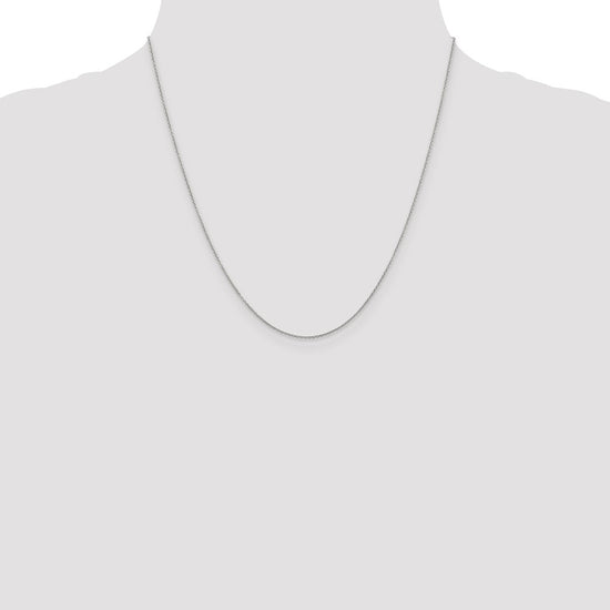 14K White Gold 20 inch .9mm Cable with Spring Ring Clasp Chain