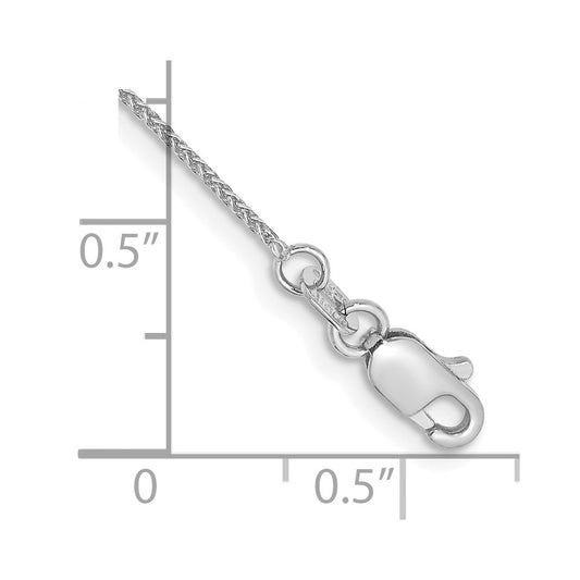 14K White Gold 10 inch .85mm Spiga with Lobster Clasp Anklet