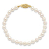 14k Round White Saltwater Akoya A Quality Cultured Pearl Bracelets