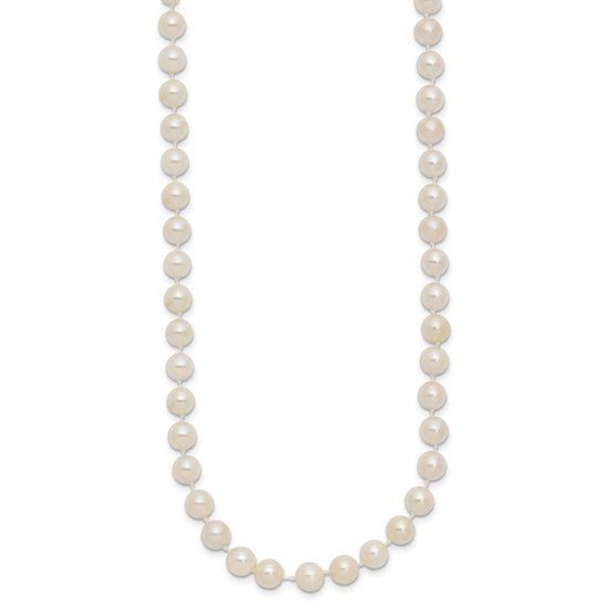14k Round White Saltwater Akoya A Quality Cultured Pearl Necklaces