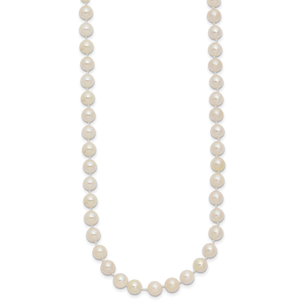 14k Round White Saltwater Akoya A Quality Cultured Pearl Necklaces