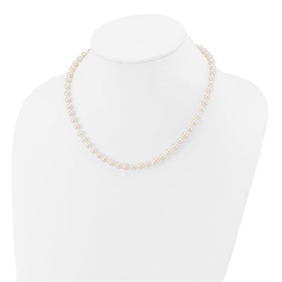 14k Round White Saltwater Akoya A Quality Cultured Pearl Necklaces