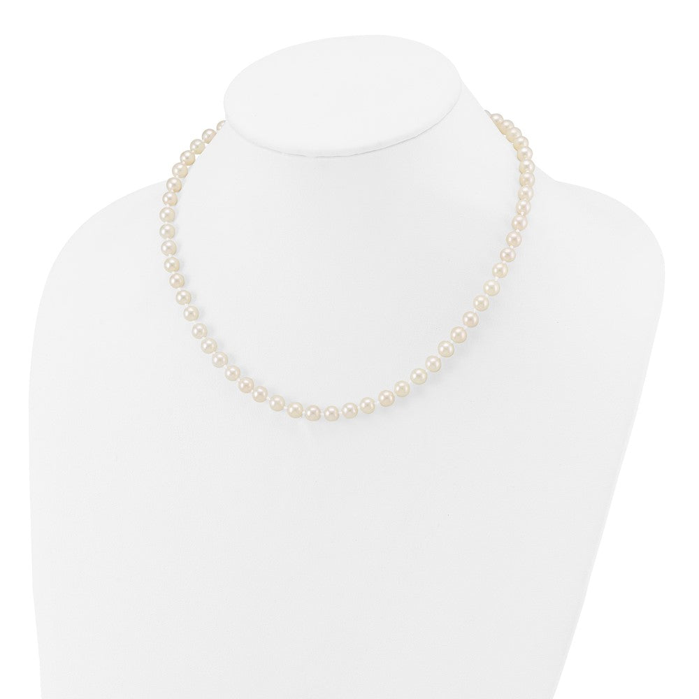 14k Round White Saltwater Akoya AA Quality Cultured Pearl Necklaces