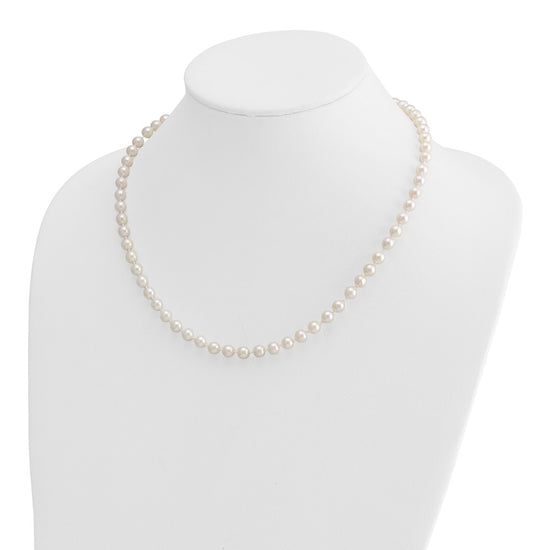 14k Round White Saltwater Akoya A Quality Cultured Pearl Necklaces