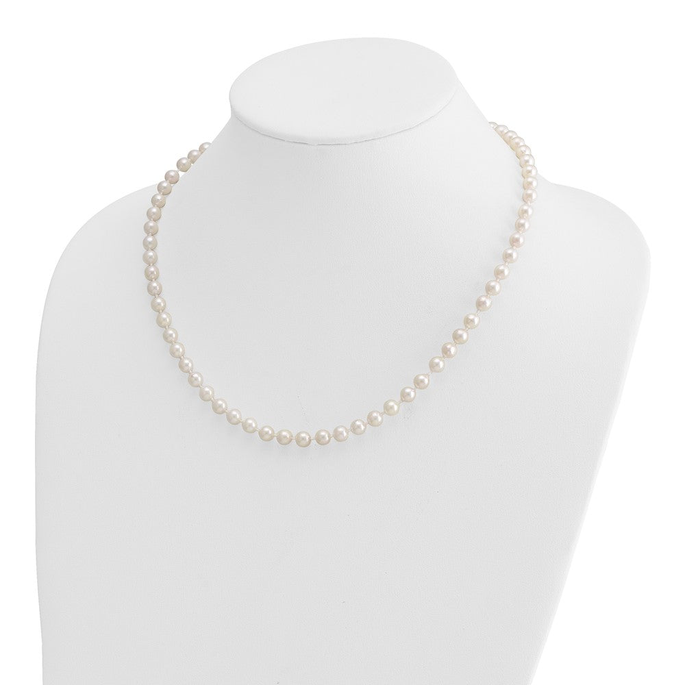 14k Round White Saltwater Akoya A Quality Cultured Pearl Necklaces